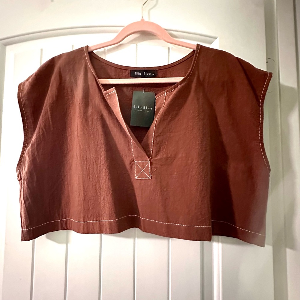 Ella Bleu Women's Rust Crop Top